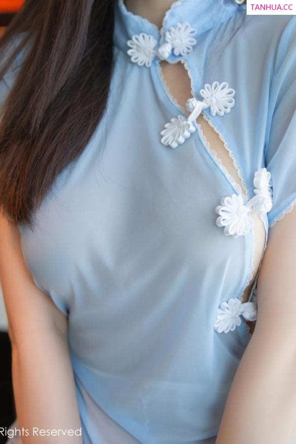 杨晨晨 sugar小甜心CC 家居女神杨晨晨 浪漫的蓝色旗袍第18张图片